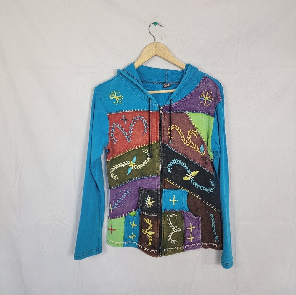 Women's Medium Colorful Patchwork Women's Jacket